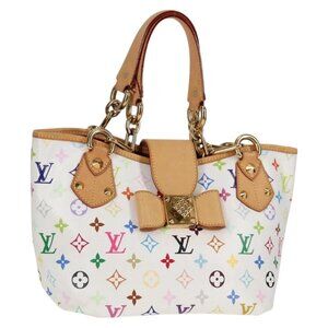 LOUIS VUITTON Monogram Multicolor Annie MM Tote Bag White M40307 LV Auth PP437AM